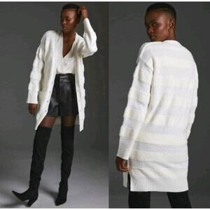 Daily Practice Anthropologie Striped Long Cardigan Sweater NWT